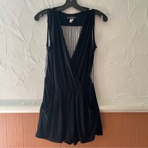 Charming Candy Couture Black V-Neck Romper Size Large